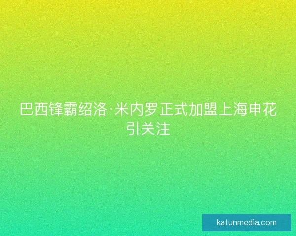 巴西锋霸绍洛·米内罗正式加盟上海申花引关注