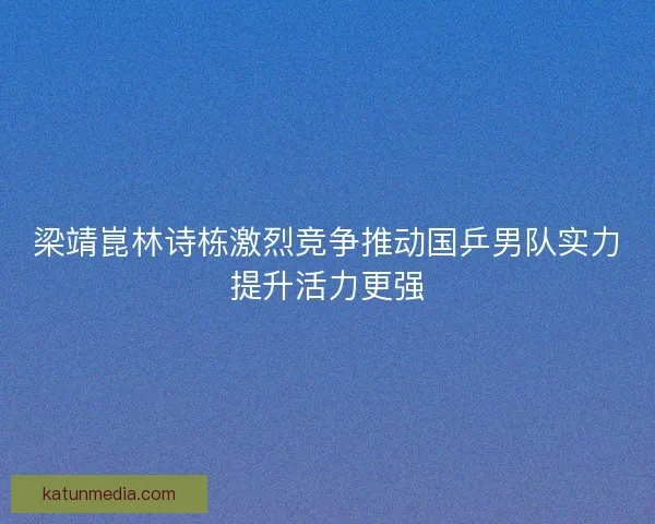 梁靖崑林诗栋激烈竞争推动国乒男队实力提升活力更强